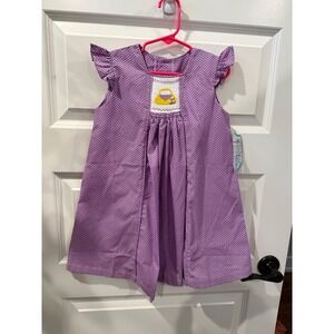 Remember Nguyen Childrens Clothing Lavender Polka Dot Smocked Easter Dress 3T